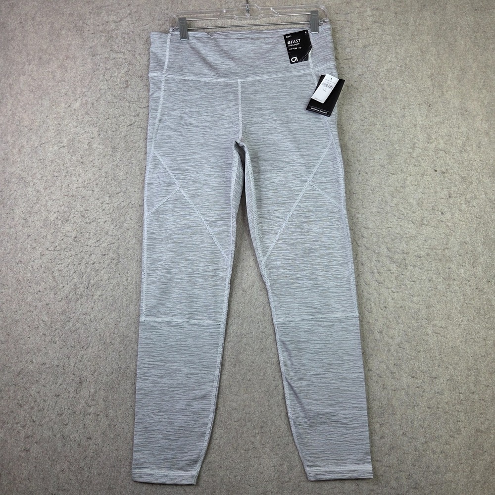 GapFit gFast High-Rise Performance Leggings Gray Media Pocket Size L Tall NEW